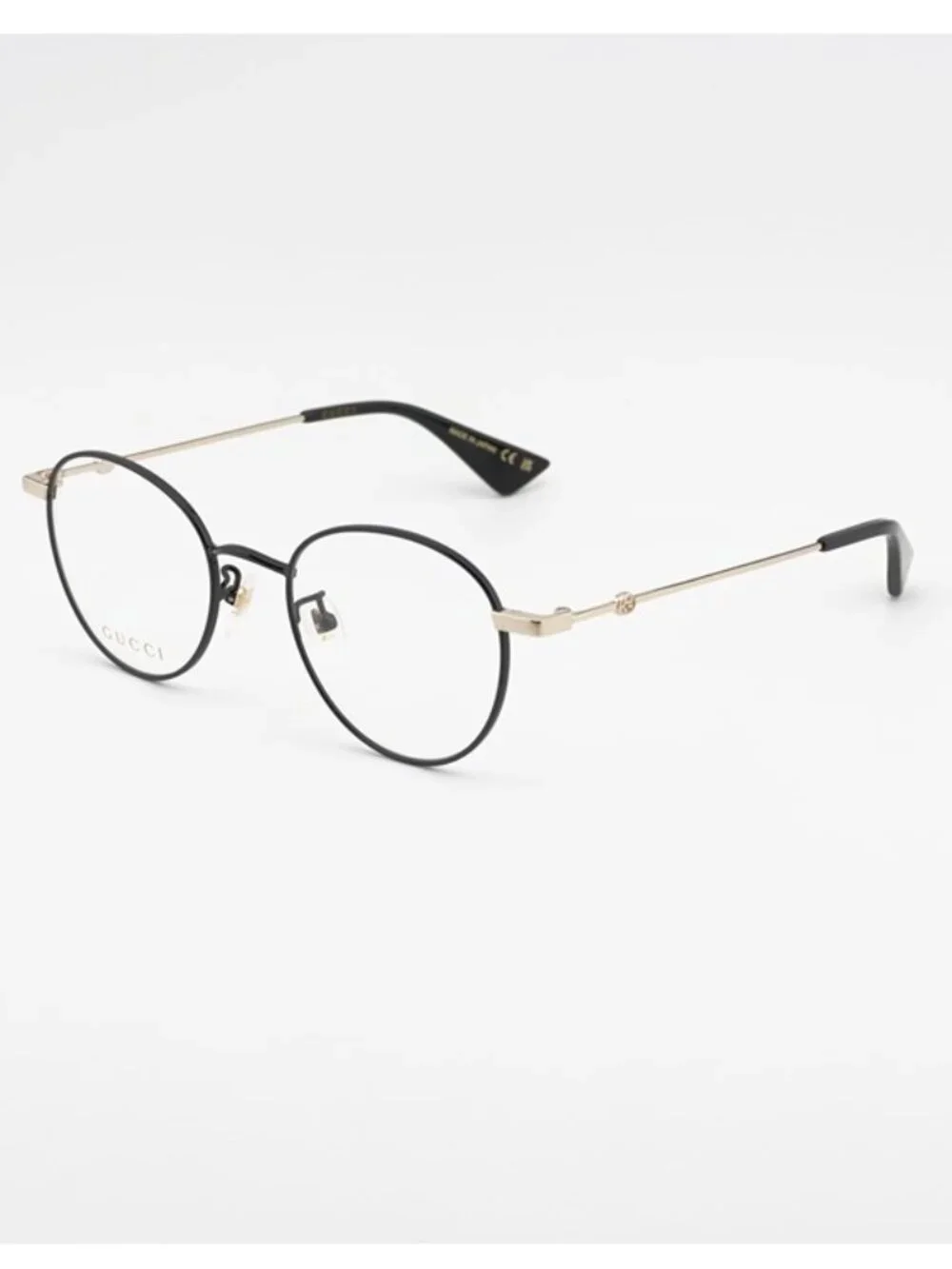 Gucci GG0607OK 003 Eyeglasses Black/Gold 50mm Round Frame